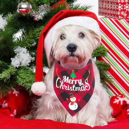 2 Pack Dog Bandana Christmas Classic Plaid Pet